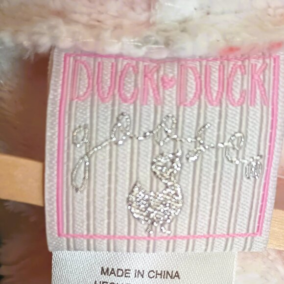 Duck Duck Goose Plush 2 Piece Set 3-6m Baby Girl Pink Fleece Footed & Hooded NWT - Picture 10 of 12